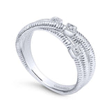 Gabriel & Co. Sterling Silver Scalloped Diamond Ring