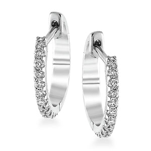 Simon G Fashion Hoop Earrings In 18K Gold With Diamonds (White)