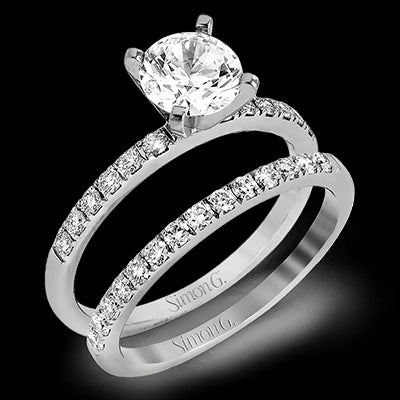 Simon G. 0.58 ctw Bridal Set Platinum White Round Cut Engagement Ring