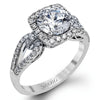 Simon G. 0.45 ctw Halo 18k White Gold Round Cut Engagement Ring