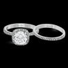 Simon G. 0.50 ctw Bridal Set 18k White Gold Round Cut Engagement Ring