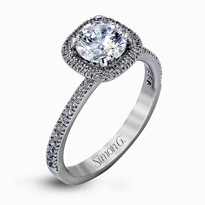 Simon G. 0.46 ctw Bridal Set 18k White Gold Round Cut Engagement Ring