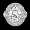 Simon G. Halo Platinum White Oval Cut Engagement Ring