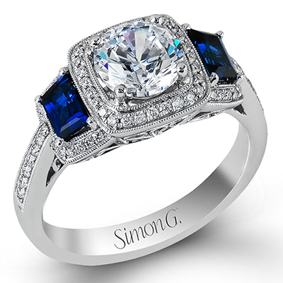 Simon G. 18k White Gold Round Cut Engagement Ring