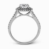 Simon G. Bridal Set 18k White Gold Round Cut Engagement Ring