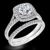 Simon G. 0.63 ctw Bridal Set 18k White Gold Round Cut Engagement Ring