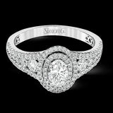 Simon G. 0.68 ctw Halo 18k White Gold Oval Cut Engagement Ring