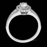 Simon G. 0.68 ctw Halo 18k White Gold Oval Cut Engagement Ring