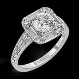 Simon G. Bridal Set 18k White Gold Round Cut Engagement Ring