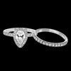 Simon G. 0.71 ctw Bridal Set 18k White Gold Pear Cut Engagement Ring