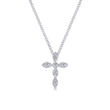 Gabriel & Co. 14k White Gold Faith Diamond Religious Cross Necklace