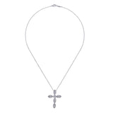 Gabriel & Co. 14k White Gold Faith Diamond Religious Cross Necklace