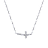 Gabriel & Co. 14k White Gold Faith Diamond Religious Cross Necklace