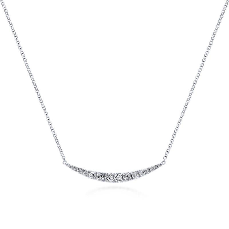 Gabriel & Co. 14k White Gold Lusso Diamond Bar Necklace