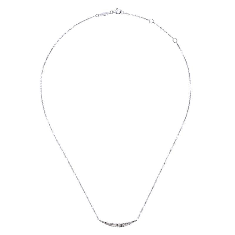 Gabriel & Co. 14k White Gold Lusso Diamond Bar Necklace