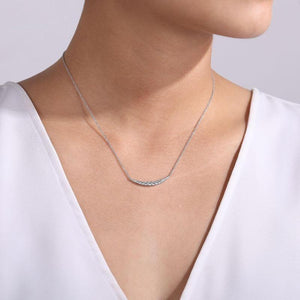 Gabriel & Co. 14k White Gold Lusso Diamond Bar Necklace