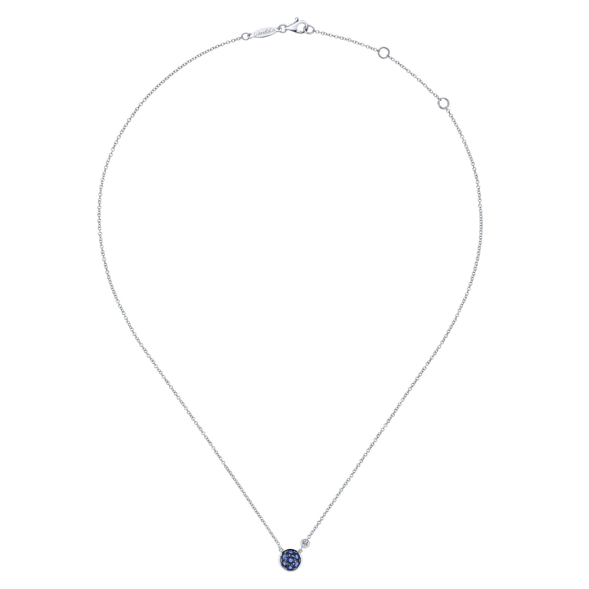 Gabriel & Co. Sterling Silver Lusso Color Diamond and Gemstone Necklace