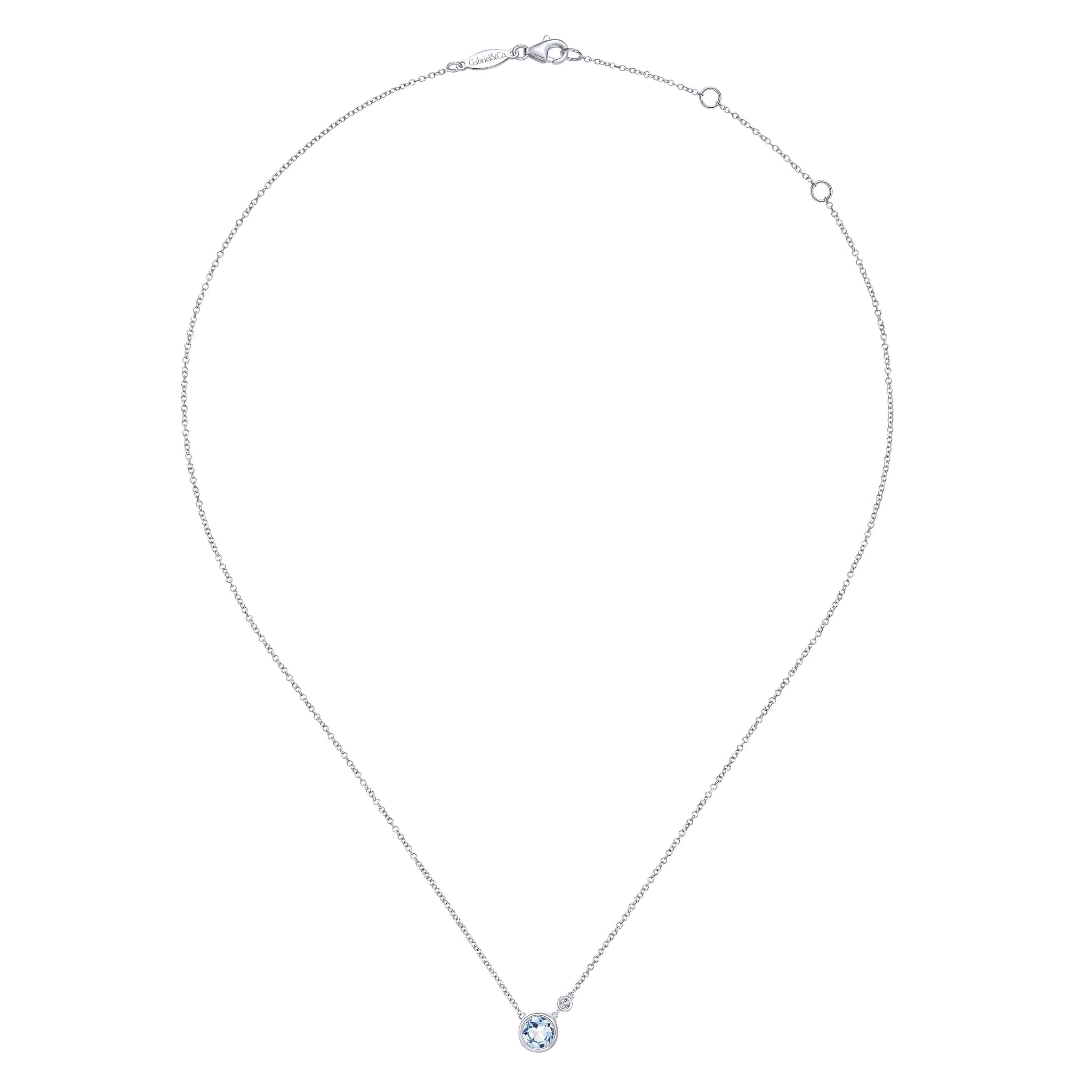 Gabriel & Co. Sterling Silver Lusso Color Diamond and Gemstone Necklace