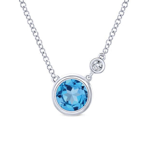 Gabriel & Co. Sterling Silver Lusso Color Diamond and Gemstone Necklace