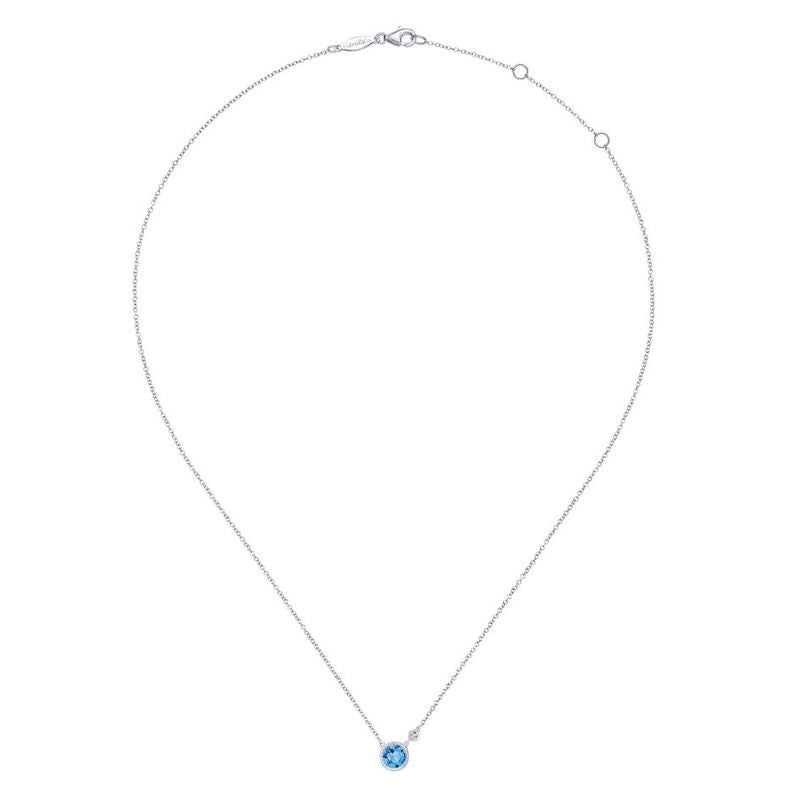 Gabriel & Co. Sterling Silver Lusso Color Diamond and Gemstone Necklace