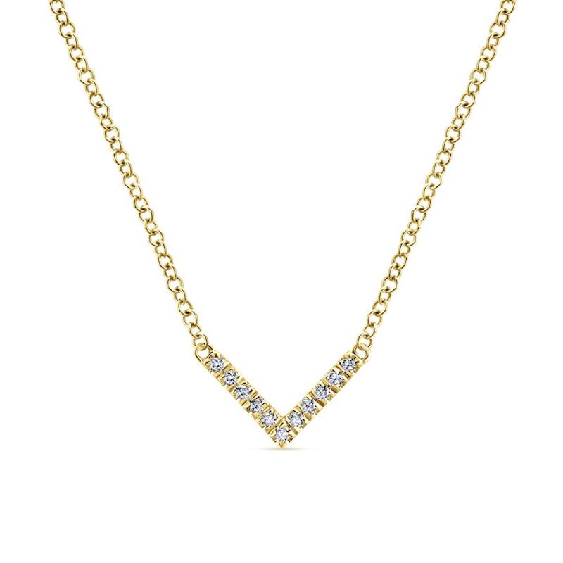 Gabriel & Co. 14k Yellow Gold Lusso Diamond Bar Necklace