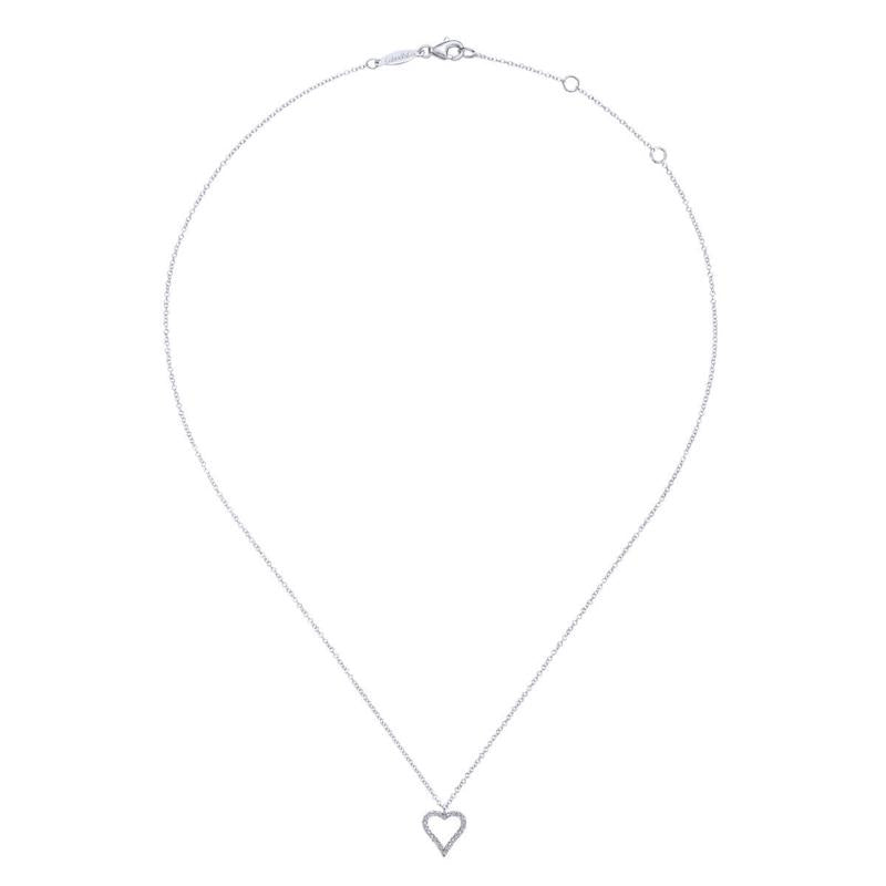 Gabriel & Co. 14k White Gold Eternal Love Diamond Heart Necklace