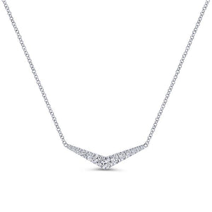 Gabriel & Co. 14k White Gold Lusso Diamond Bar Necklace