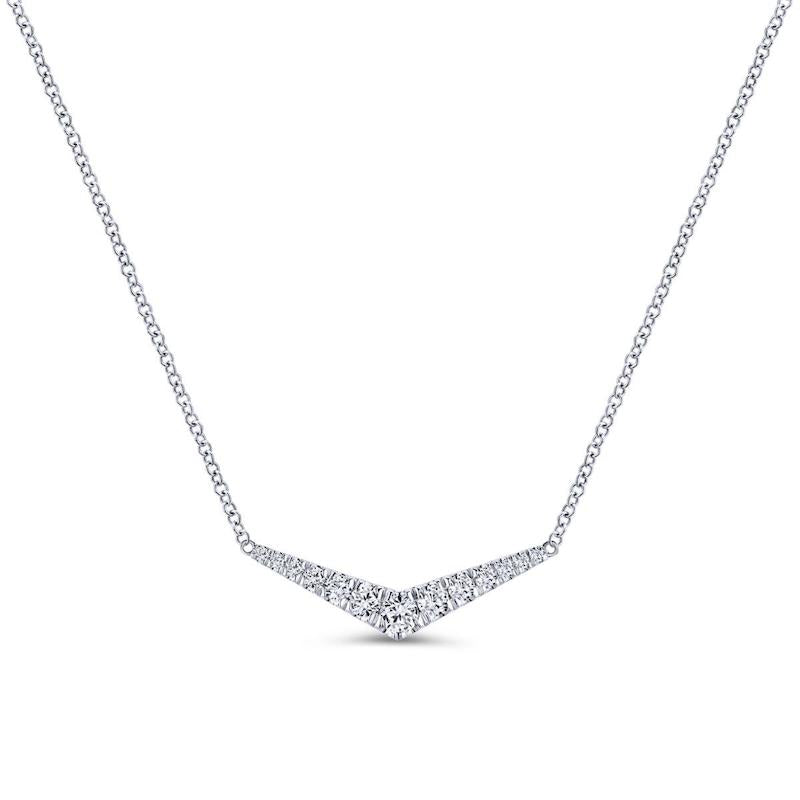 Gabriel & Co. 14k White Gold Lusso Diamond Bar Necklace