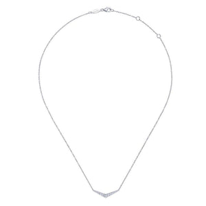 Gabriel & Co. 14k White Gold Lusso Diamond Bar Necklace