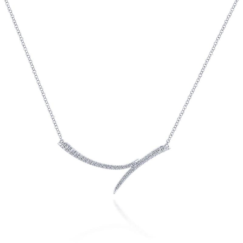 Gabriel & Co. 14k White Gold Kaslique Diamond Bar Necklace