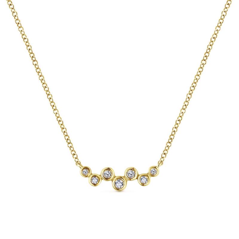 Gabriel & Co. 14k Yellow Gold Lusso Diamond Bar Necklace