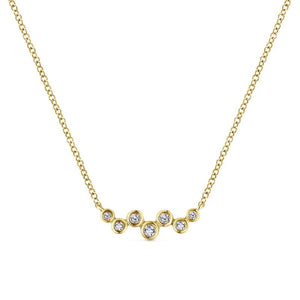 Gabriel & Co. 14k Yellow Gold Lusso Diamond Bar Necklace