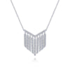 Gabriel & Co. 14k White Gold Art Moderne Diamond Bar Necklace