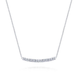 Gabriel & Co. 14k White Gold Lusso Diamond Bar Necklace