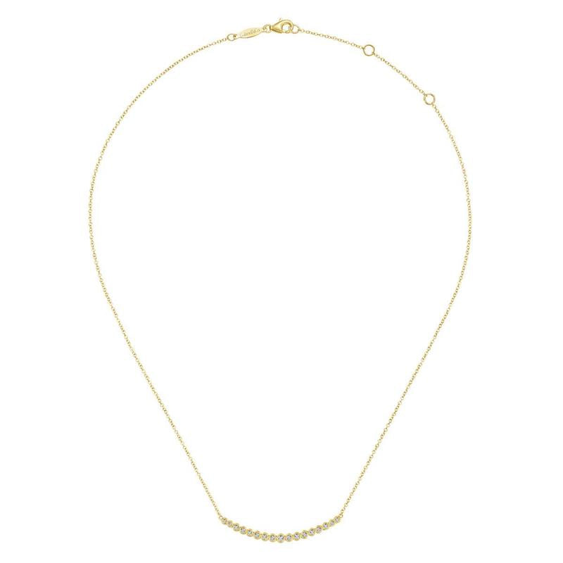 Gabriel & Co. 14k Yellow Gold Lusso Diamond Bar Necklace