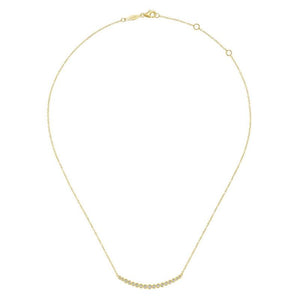 Gabriel & Co. 14k Yellow Gold Lusso Diamond Bar Necklace