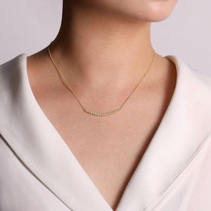 Gabriel & Co. 14k Yellow Gold Lusso Diamond Bar Necklace