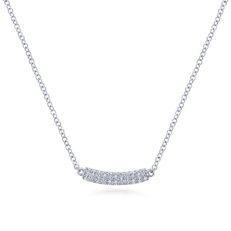 Gabriel & Co. 14k White Gold Lusso Diamond Bar Necklace