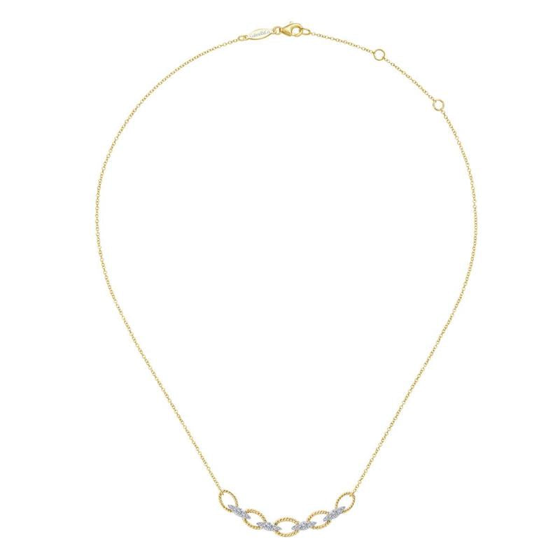 Gabriel & Co. 14k Two Tone Gold Hampton Diamond Necklace