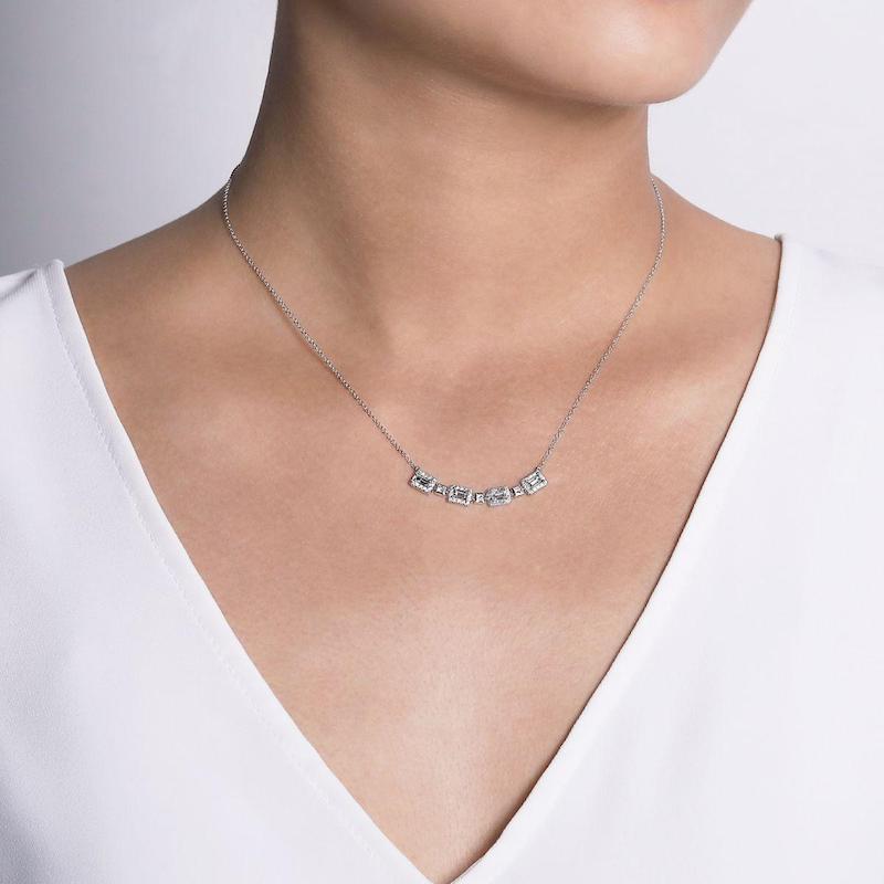 Gabriel & Co. 14k White Gold Lusso Diamond Necklace