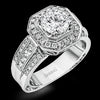 Simon G. 0.60 ctw Halo 18k White Gold Round Cut Engagement Ring