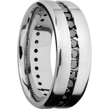 Lashbrook White Platinum Diamond 8mm Men's Wedding Band