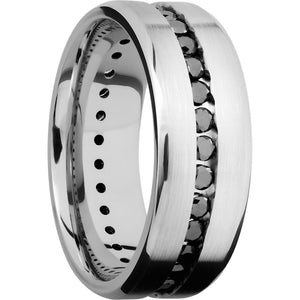 Lashbrook White Platinum Diamond 8mm Men's Wedding Band