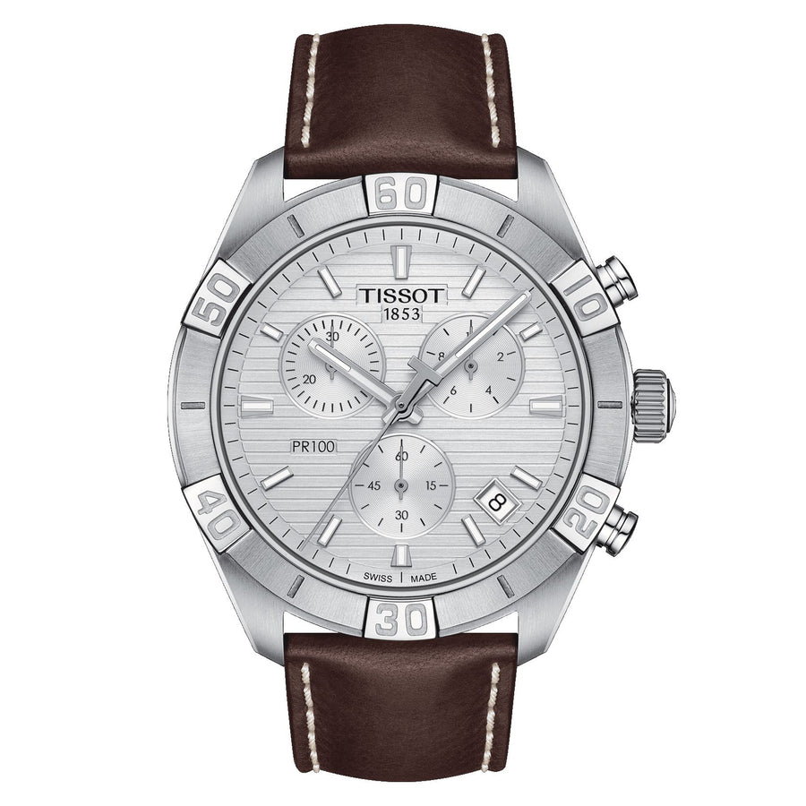 Tissot Pr 100 Sport Gent Chronograph (Leather, Brown) Indexes