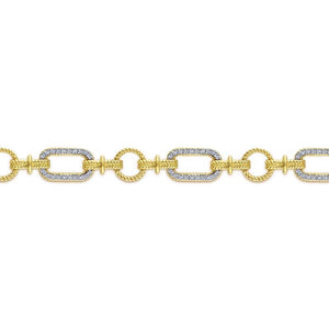 Gabriel & Co. 14k Two Tone Gold Hampton Diamond Tennis Bracelet