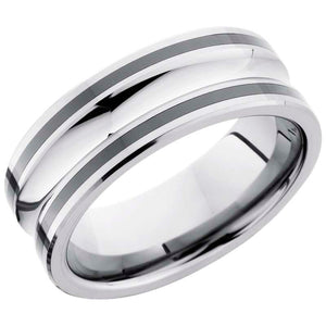 Lashbrook Black & White Tungsten Men's Wedding Band