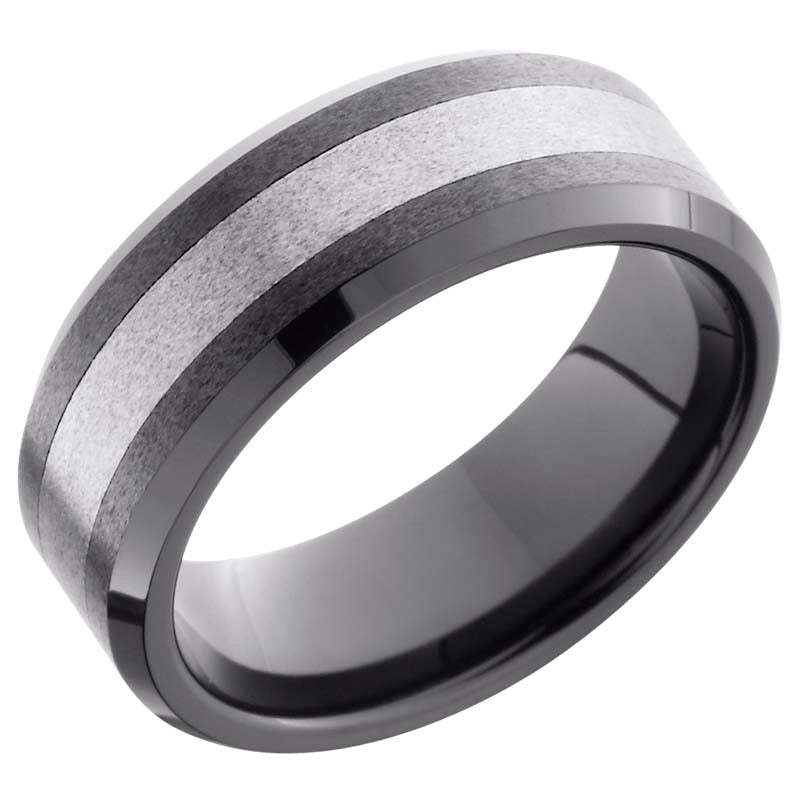 Lashbrook Black & White Tungsten Men's Wedding Band