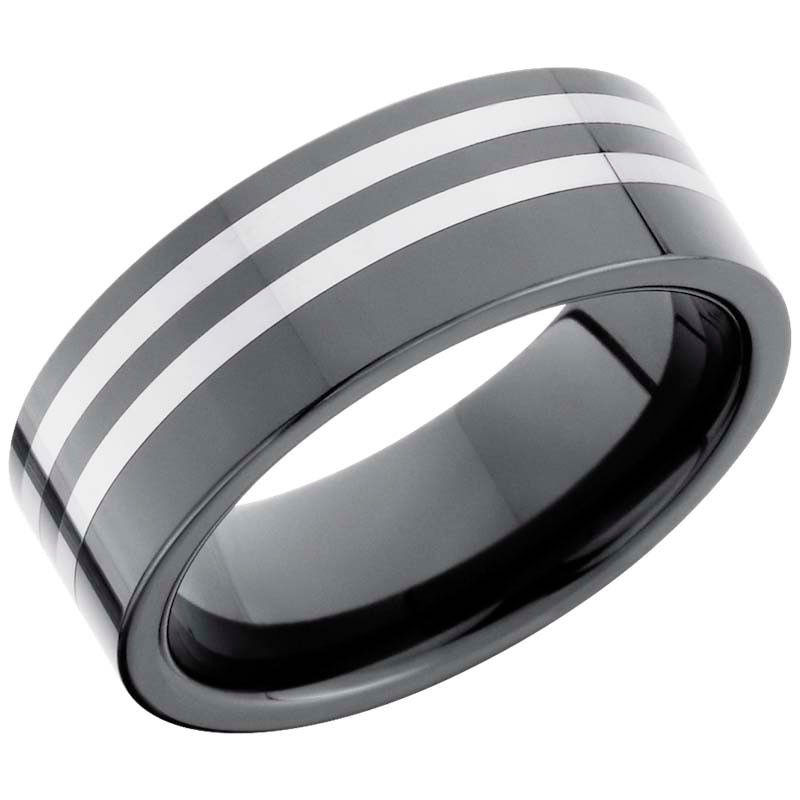 Lashbrook Black & White Tungsten Men's Wedding Band