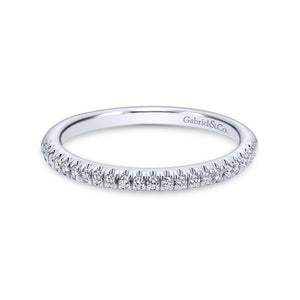 Gabriel & Co. 14k White Gold Contemporary Curved Wedding Band