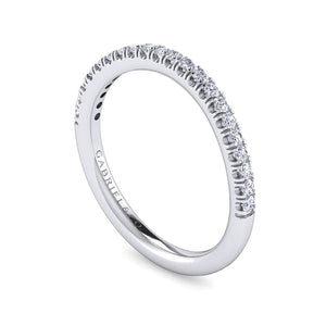 Gabriel & Co. 14k White Gold Contemporary Curved Wedding Band